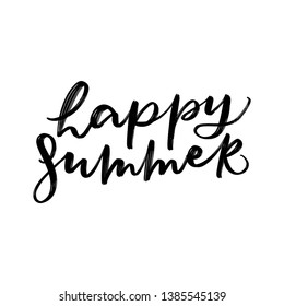HAPPY SUMMER, VECTOR SUMMER HAND LETTERING