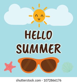 Happy Summer Vector Illustration Stock Vector (Royalty Free) 1072866176 ...