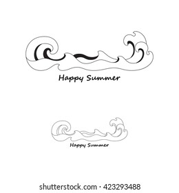 Happy Summer vector illustration, Happy summer icon design,