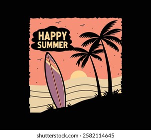 Happy Summer vector unique design