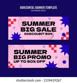 Happy Summer Vibes Web Banner for Social Media Horizontal Poster, banner, space area and background