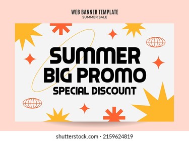 Happy Summer Vibes Web Banner for Social Media Poster, banner, space area and background