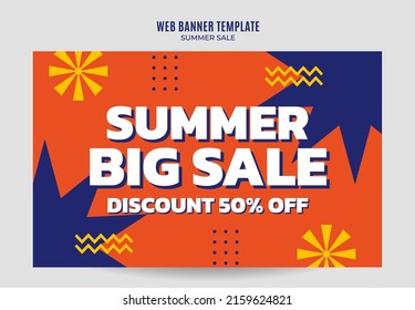 Happy Summer Vibes Web Banner for Social Media Poster, banner, space area and background