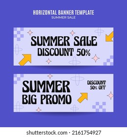 Happy Summer Vibes Web Banner for Social Media Horizontal Poster, banner, space area and background