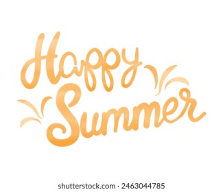 Happy Summer watercolor lettering. Summer Time logo Templates. Isolated Typographic Design Label. Summer Holidays lettering for invitation, greeting card, prints and posters. Vector illustration.