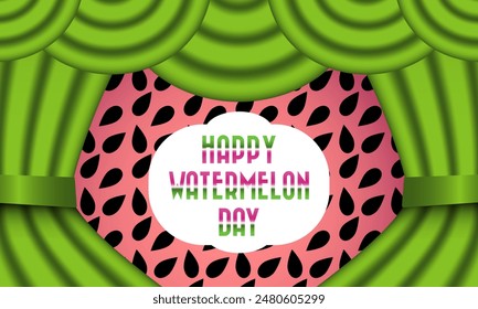 Happy summer watermelon day background, designed with gradient mesh