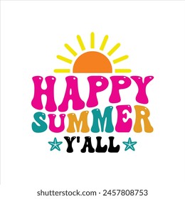 Happy summer y'all -Retro Summer T-shirt