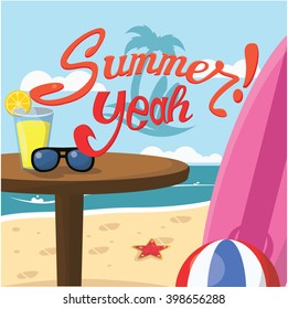 Happy summer yeah banner