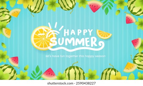 Happy Summerend of season suitable for greeting cards and banner, with attractive summer design elements.
