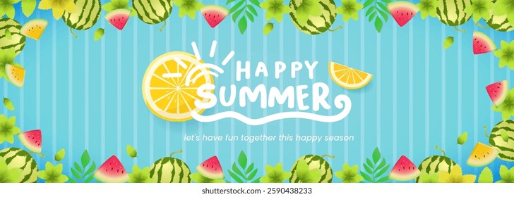 Happy Summerend of season suitable for greeting cards and banner, with attractive summer design elements.