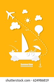 happy summertime on flat design