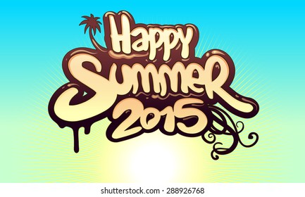 happy summertime typographic 2015 sunshine