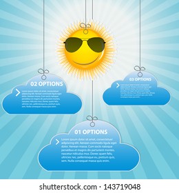 Happy Sun  background vector illustration