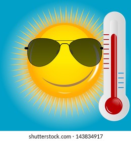 Happy Sun  background vector illustration