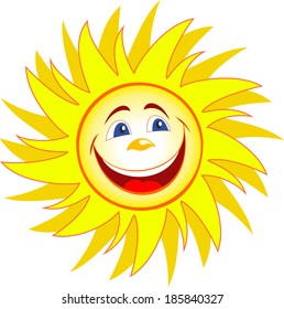 Happy sun cartoon