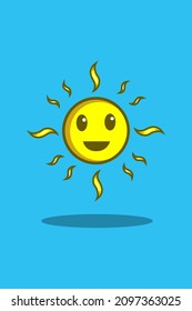 Happy sun cartoon art illustration