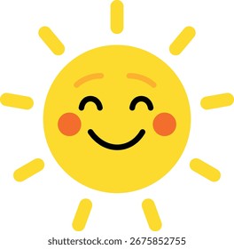 Happy sun character vector design