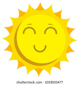 Happy Sun Face Vector Icon For Web And Mobile 