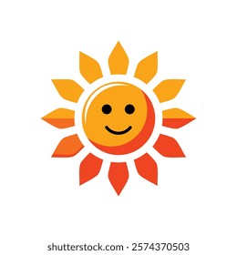 happy sun icon cartoon character