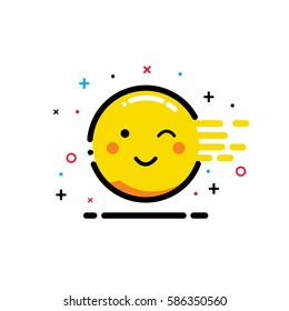 Happy Sun, Sun Icon, Cute Sun Icon, Outline Art