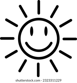 happy sun icon vector . smiling sun icon . summertime  concept