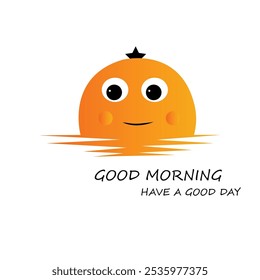 Happy Sun Illustration with Good Morning Message
