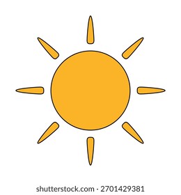 Happy sun isolated on a white background