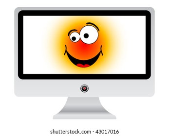happy sun on lcd