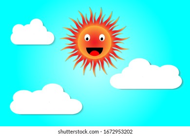 Happy Sun Shine,Sunny Day Illustration vector eps 