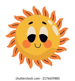 happy sun smiling character