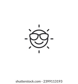 Happy, sun, summer Icon vector