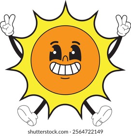 HAPPY SUN VINTAGE MASCOT CARTOON RETRO