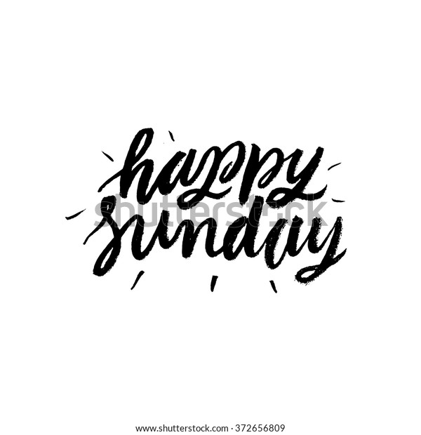 Happy Sunday Conceptual Handwritten Phrase Hand Stock Vector (Royalty ...