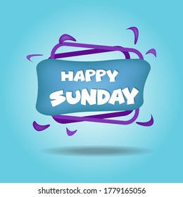 happy sunday greeting poster illustration