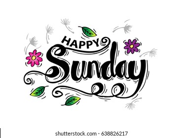 Happy sunday. Handwritten inscription.