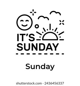 Happy sunday icon design in trendy style, editable vector