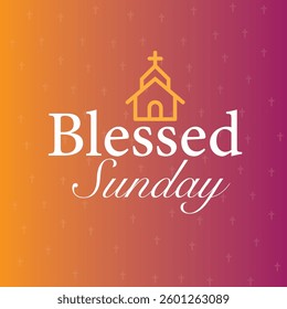 Happy Sunday illustration with a church icon