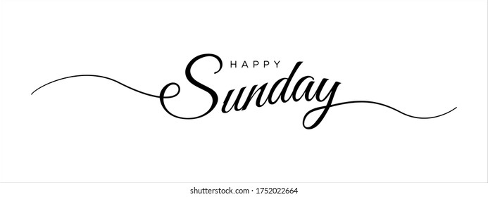 happy sunday letter calligraphy banner