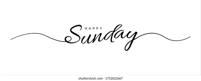happy sunday letter calligraphy banner