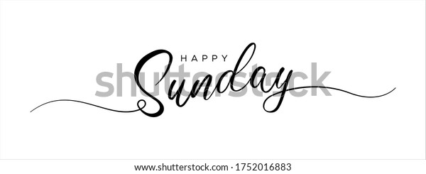 Happy Sunday Letter Calligraphy Banner Stock Vector (Royalty Free ...