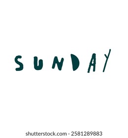 Happy Sunday lettering vector illustration. hand drawn lettering. Happy Sunday typography text vector illustration church-style  doodle decoration