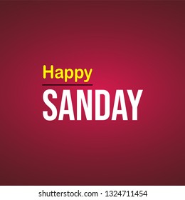 happy sunday. Life quote with modern background vector illustration