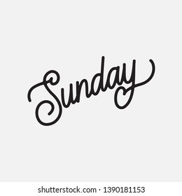 Happy sunday morning hand written lettering. Modern brush calligraphy. Inspirational quote for office card, poster, photo overlays. Vector illustration.