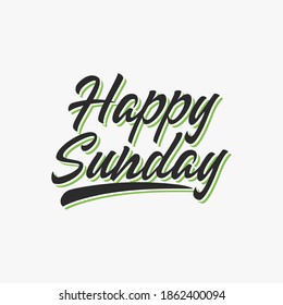 Happy sunday text alphabet. Modern calligraphy vector