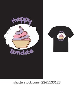 Happy Sunday T-Shirt Design, Vektorgrafik Templet