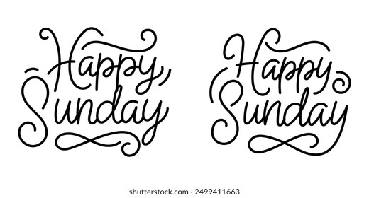 Happy Sunday Vintage Lettering Typography