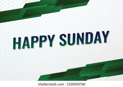 Happy Sunday Word Concept Vektorgrafik mit grünen Linien moderne futuristische 3D-Stil für Landing Page Template in Web Mobile App Poster Banner flyer Hintergrund Geschenkgutschein-Etikett Wallpaper