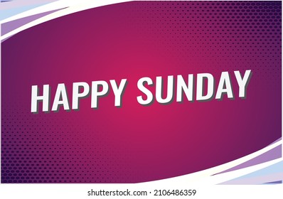 happy Sunday word concept vector illustration with red lines modern futuristic 3d style for landing page template ui web mobile app poster banner flyer background gift card coupon label wallpaper