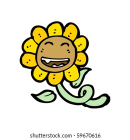 happy sunflower cartoon