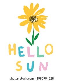 Happy Sunflower cute Blumen Vektorgrafik-Design 